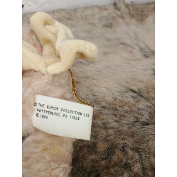 Boyds Collection Ltd Angel Teddy Bear Plush 1990 With Pink Ribbon‎ & Rose Mini - Picture 6 of 8